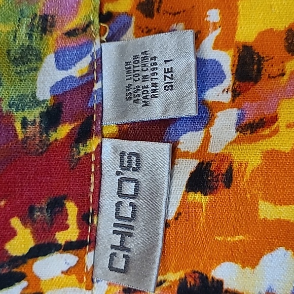Chico's Colorful Abstract Women's Jacket - Picture 6 of 8